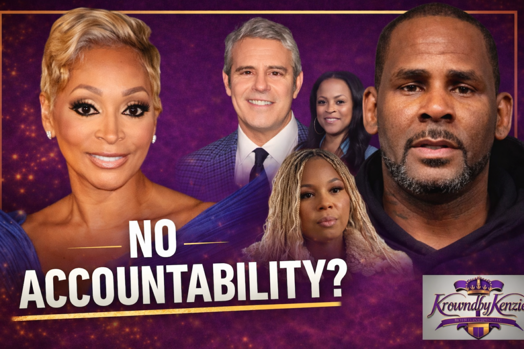Episode 5 Kocktails with Kenzie thumbnail featuring Karen Huger, R. Kelly accuser, and Basketball Wives discussion